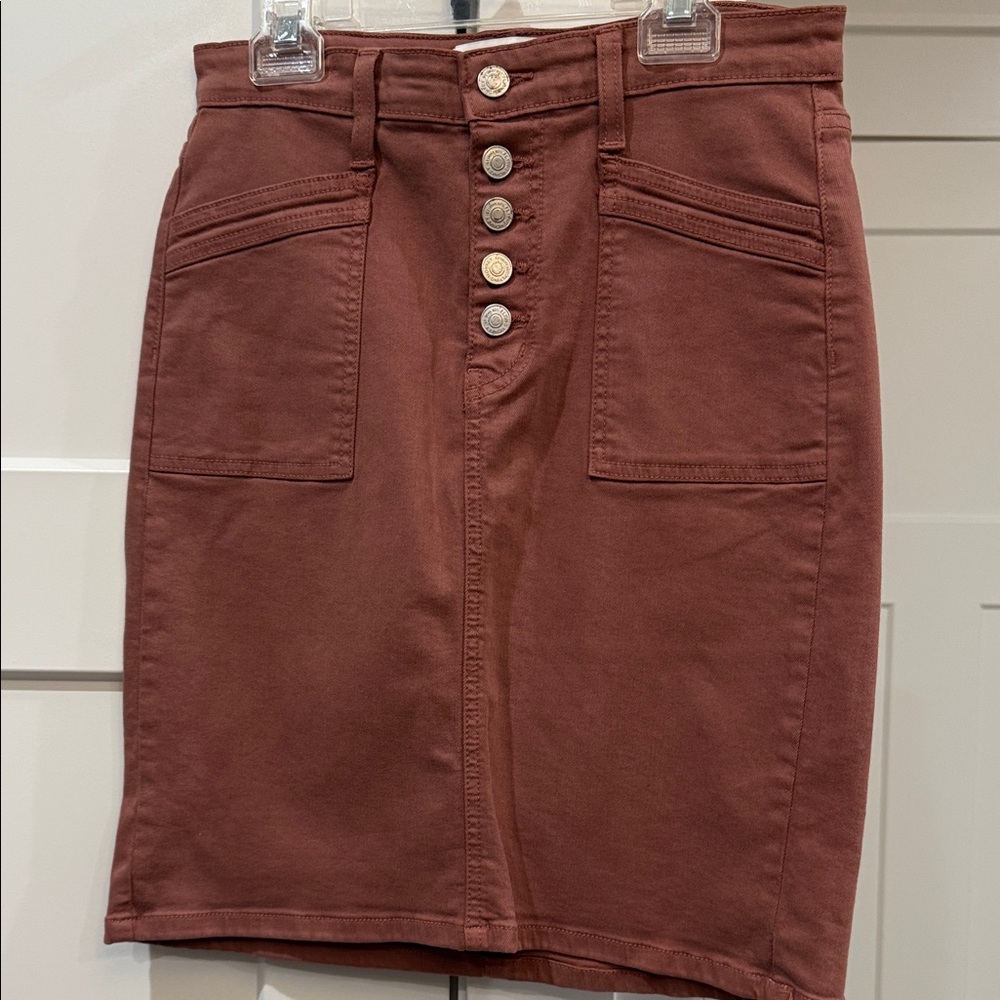 Flying Monkey Brown Button-Front Pencil Skirt - image 1